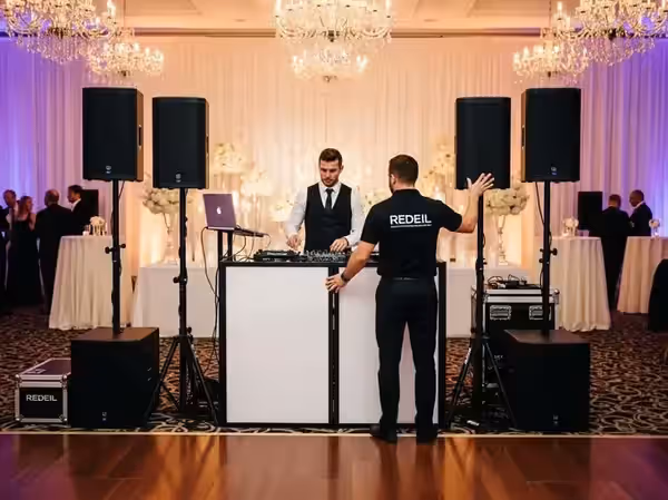 Consola Pioneer DJ en salón de boda