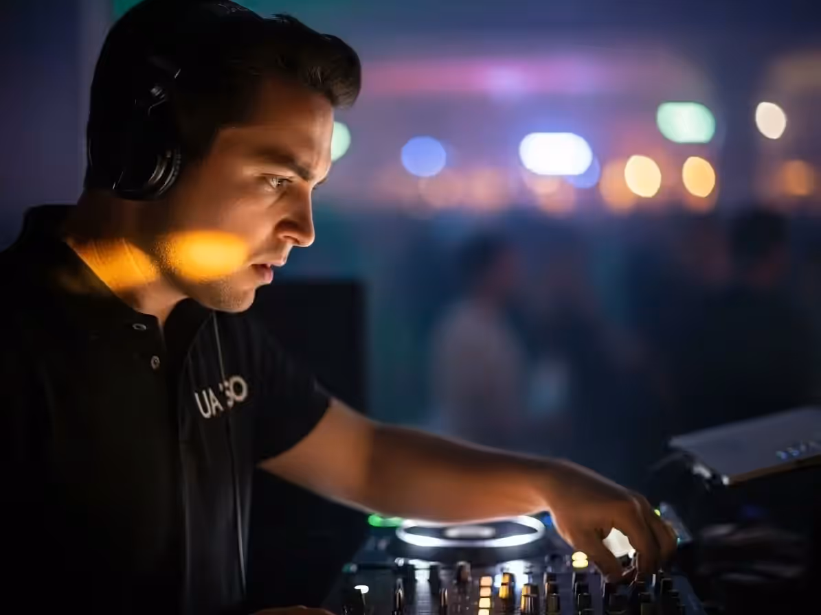 DJ en ambiente lounge de evento corporativo