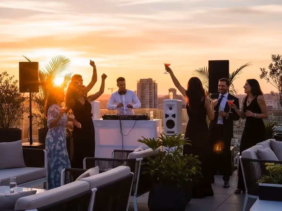 Bocinas para evento en terraza