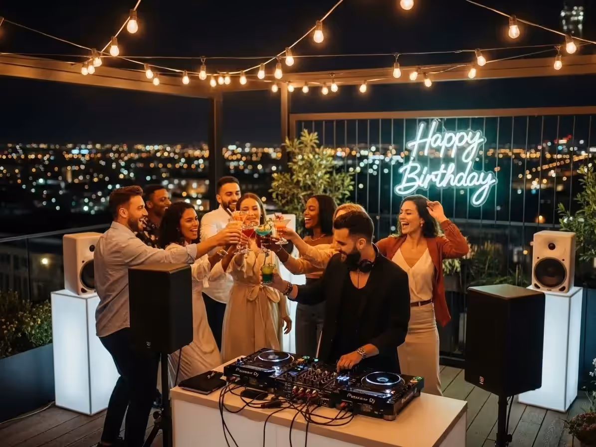 Bocinas amplificadas para fiesta en jardín
