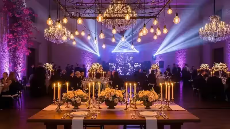 Bocinas profesionales montadas para evento masivo