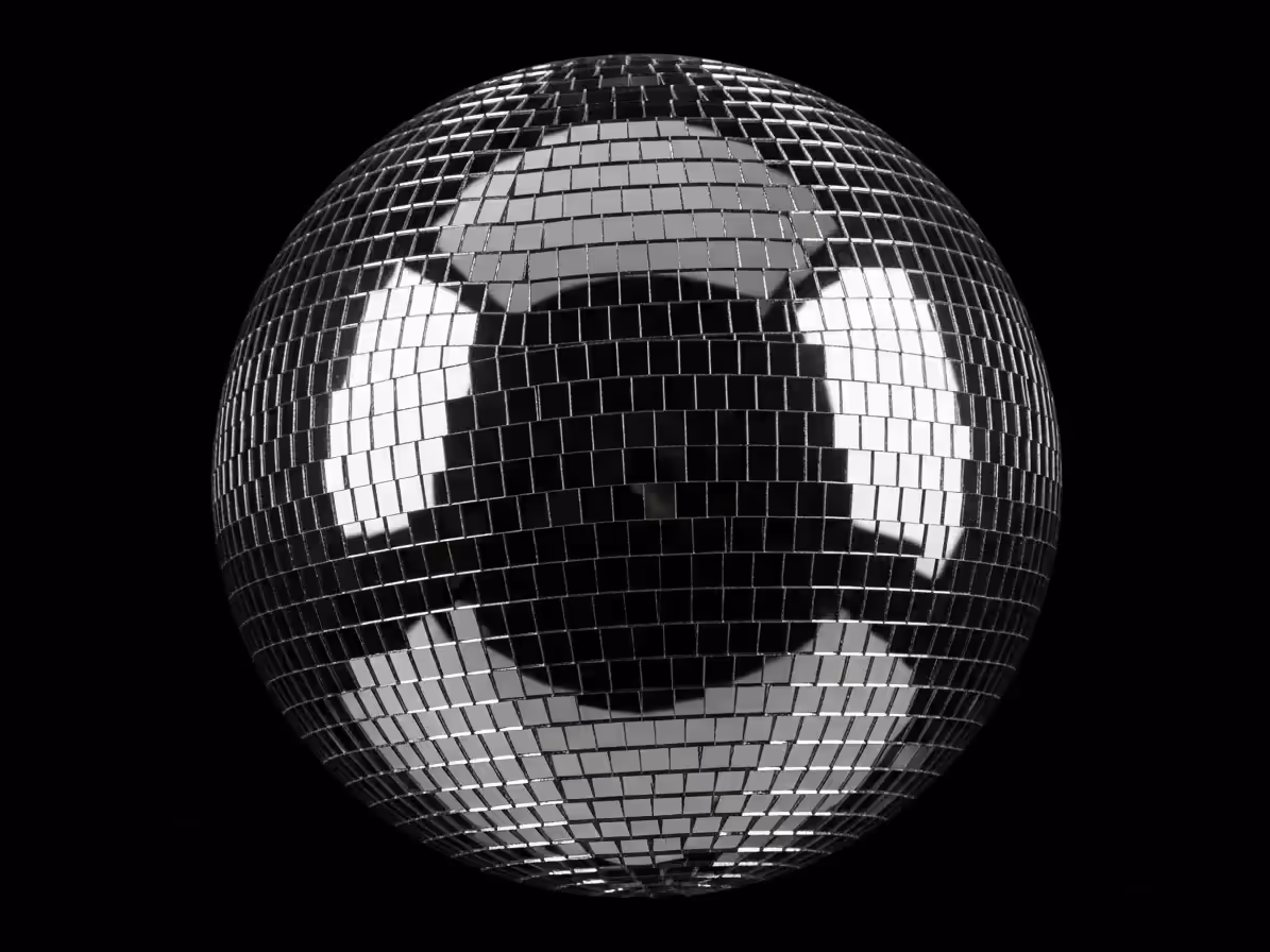 Bola disco 90cm en salón grande