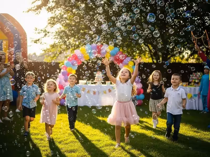 Máquina de burbujas para fiesta infantil