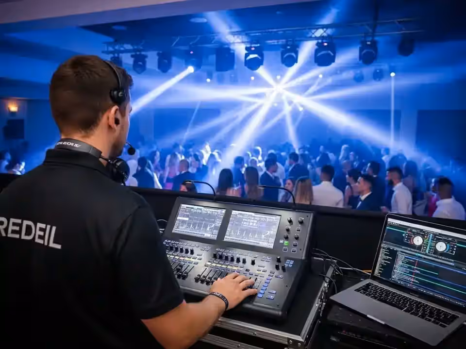 Show de luces con 8 cabezas beams de colores