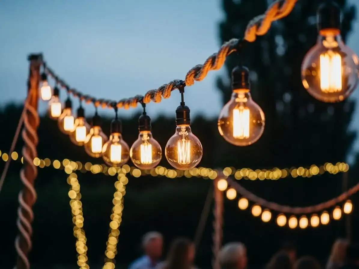 Guirnaldas de Luces: El Toque Mágico en Bodas Rústicas en Haciendas
