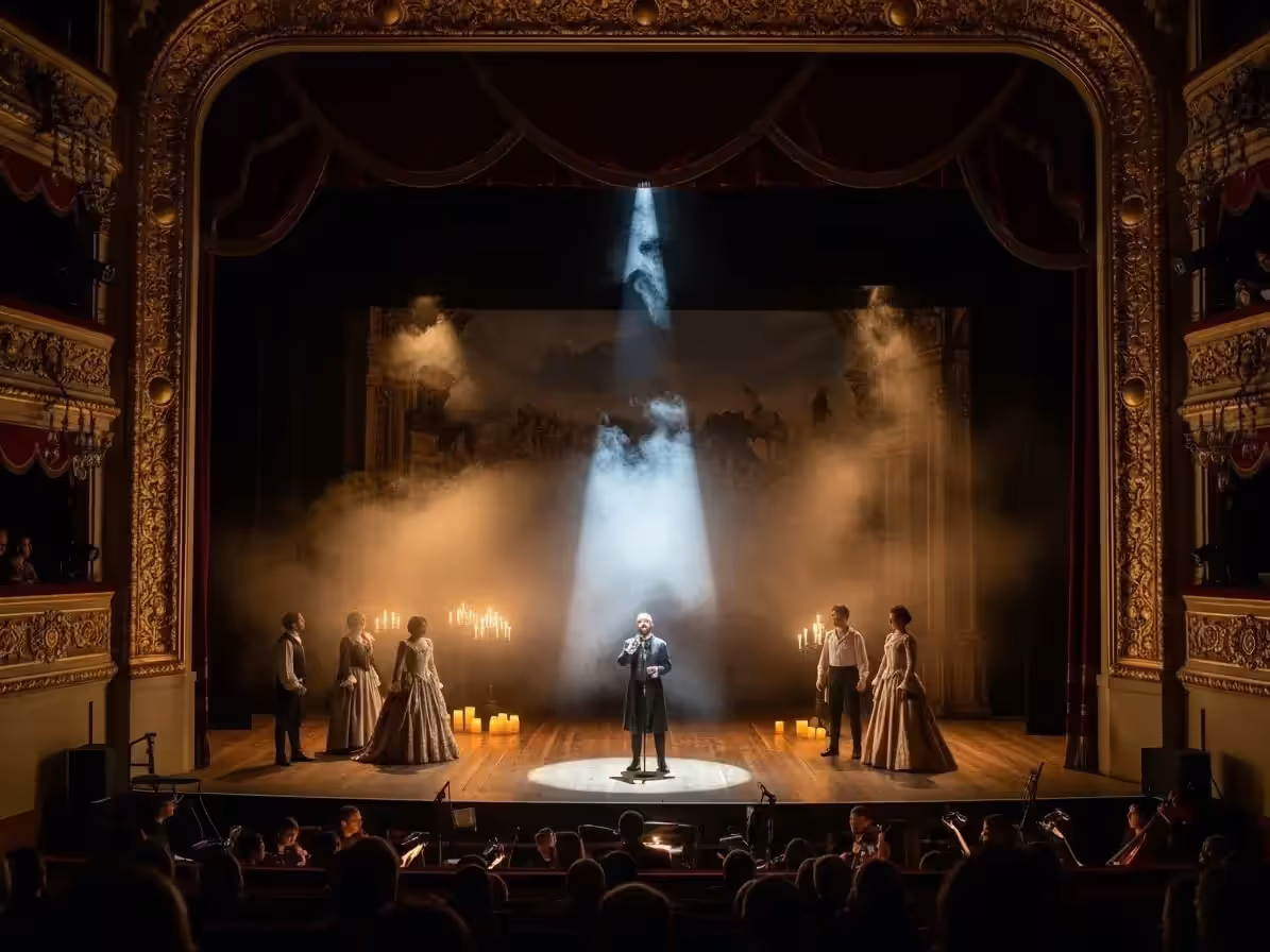 Humo teatral en escenario de producción masiva