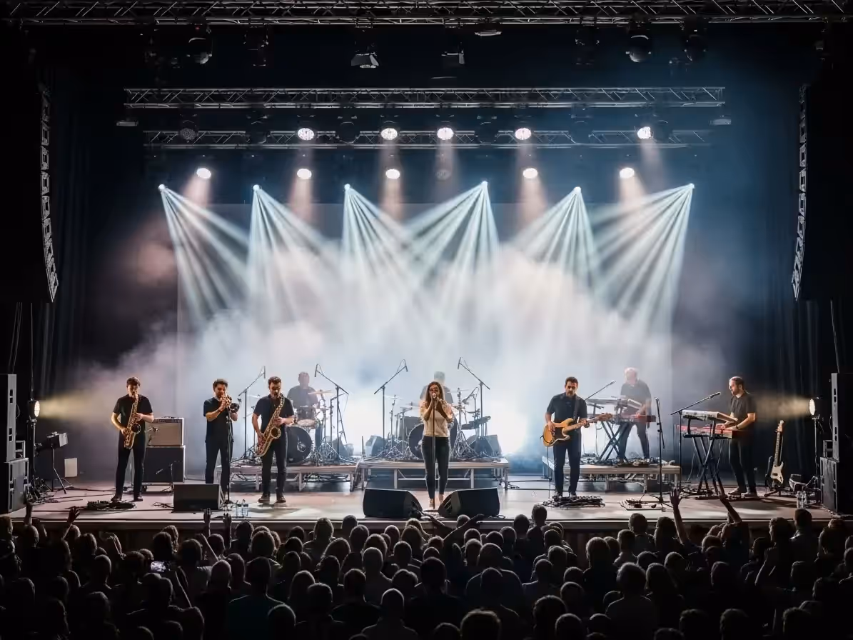 Niebla densa en fiesta electrónica tipo rave