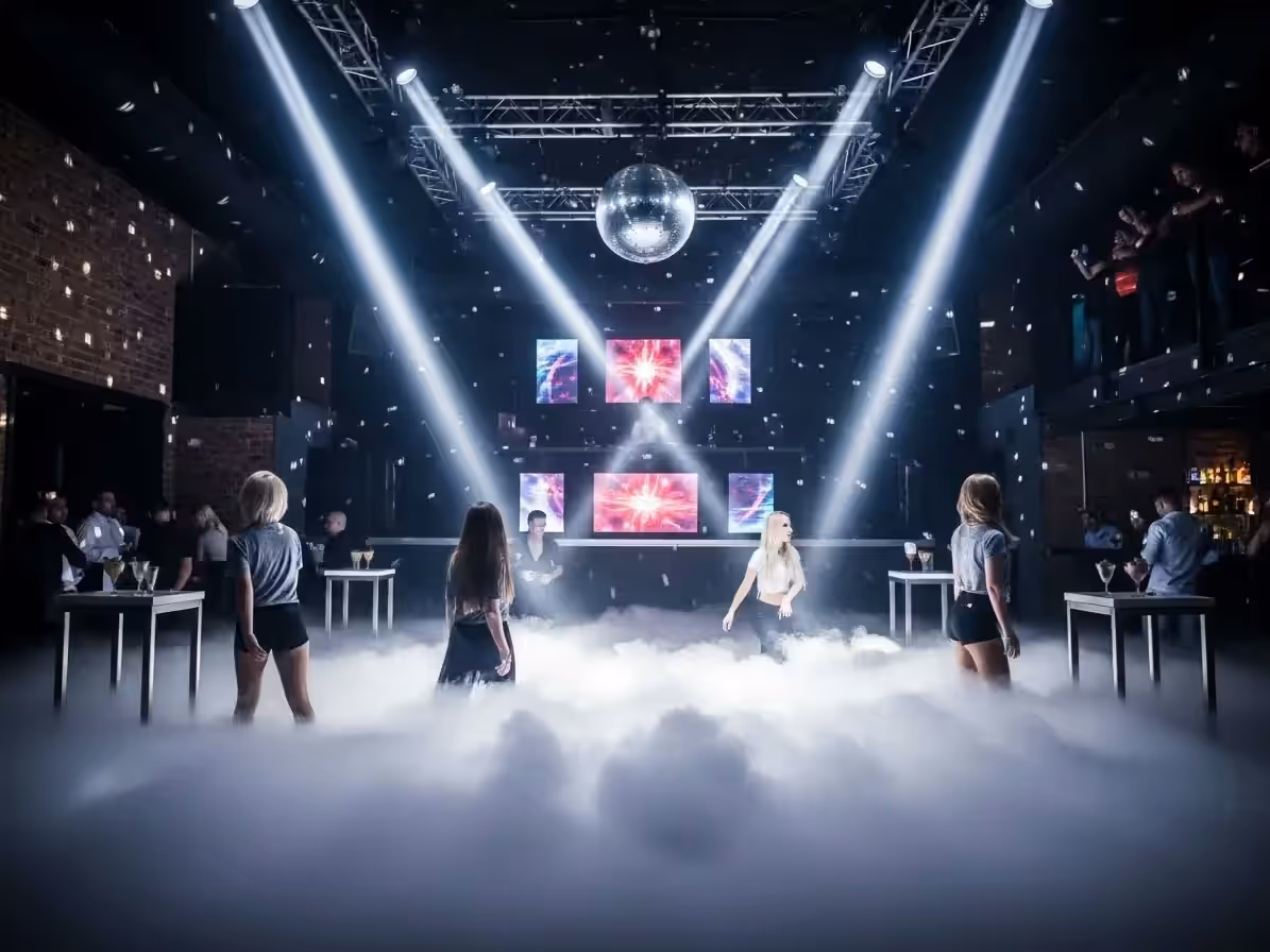 Humo en salón para fiesta de XV años