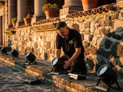 Kit completo de iluminacion arquitectonica para eventos