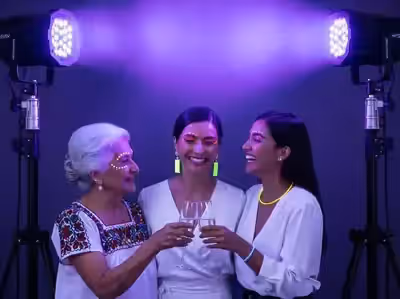 Efecto neón UV en pista de baile
