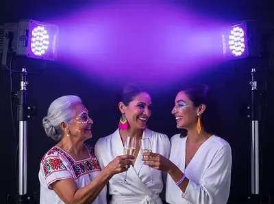 Control DMX profesional para canones de luz negra en eventos especiales