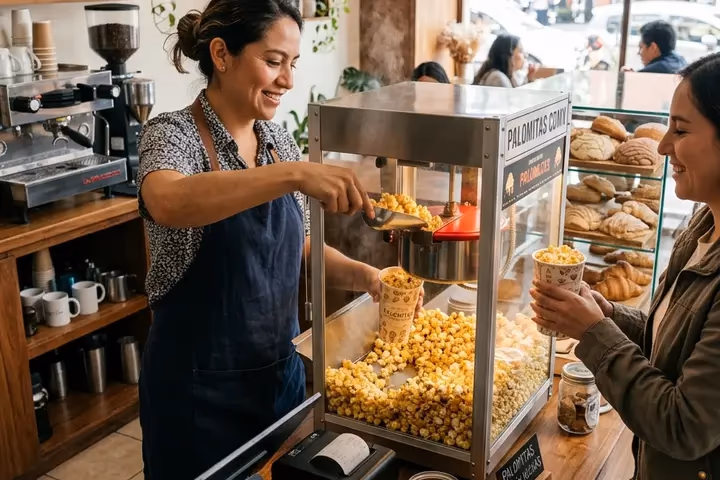 Renta de máquina de palomitas sin operador para negocio