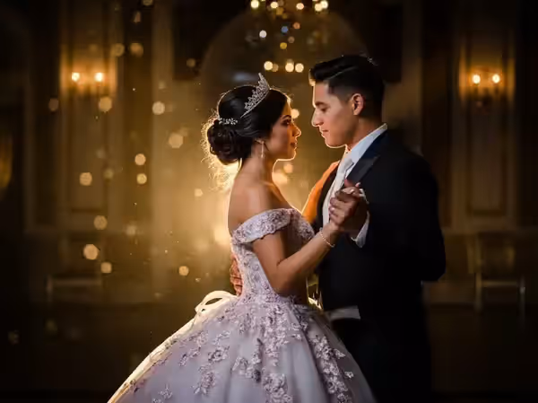 Baile sorpresa de XV años con el seguidor puesto en la quinceañera